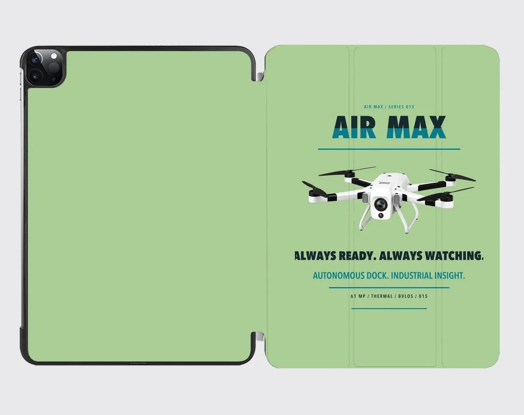 Percepto Air Max design on light green ipad tablet case