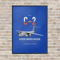 Thumbnail for Kawasaki C-2 vertical canvas print - framed - blue background