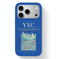 Thumbnail for Cranbrook Airport (YXC) design on blue iPhone 17 Pro MagSafe case