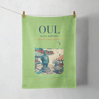 Thumbnail for Oulu Airport (OUL) design on light green towel