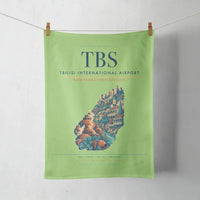 Thumbnail for Tbilisi International Airport (TBS) design on light green towel