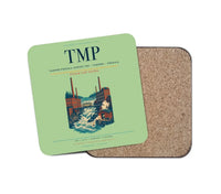 Thumbnail for Tampere-Pirkkala Airport (TMP) design on light green 1 piece coaster