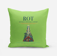 Thumbnail for Rotorua Regional Airport (ROT) design on light green pillow