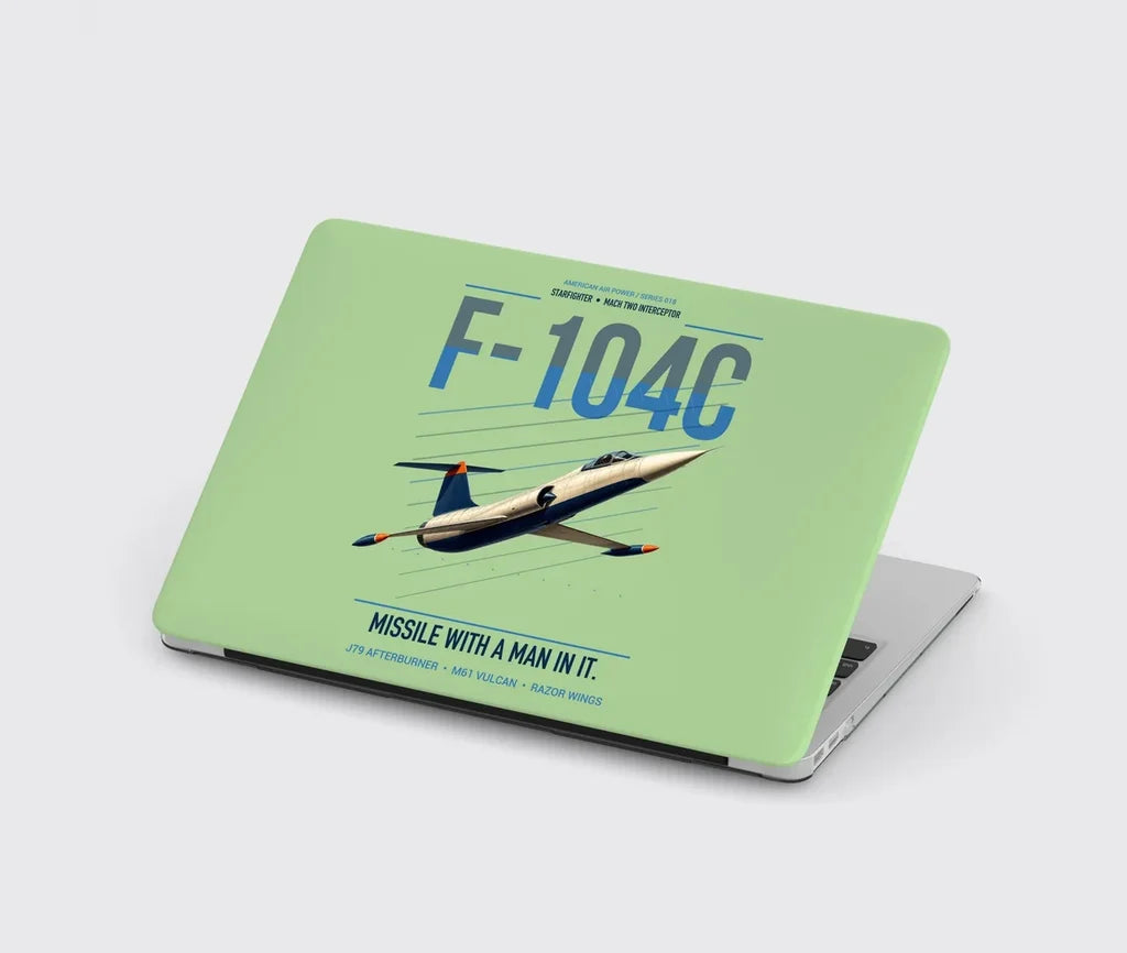 F-104C Starfighter design on light green MacBook case
