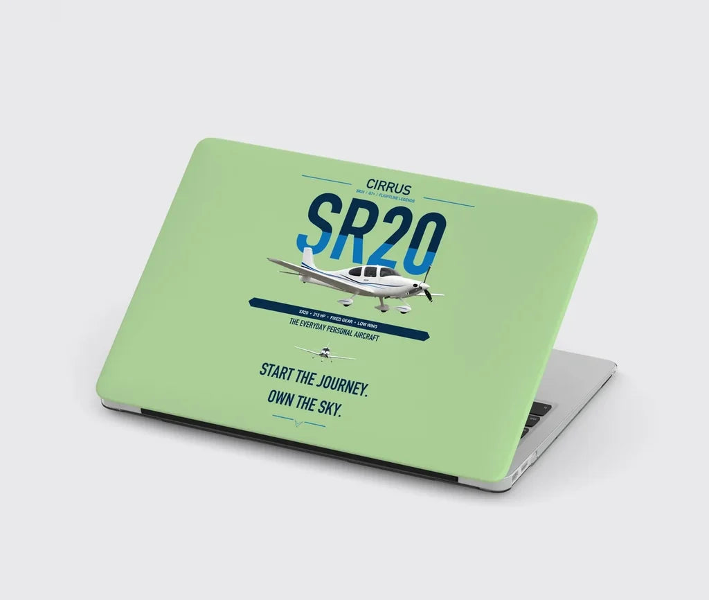 Cirrus SR20 design on light green MacBook case