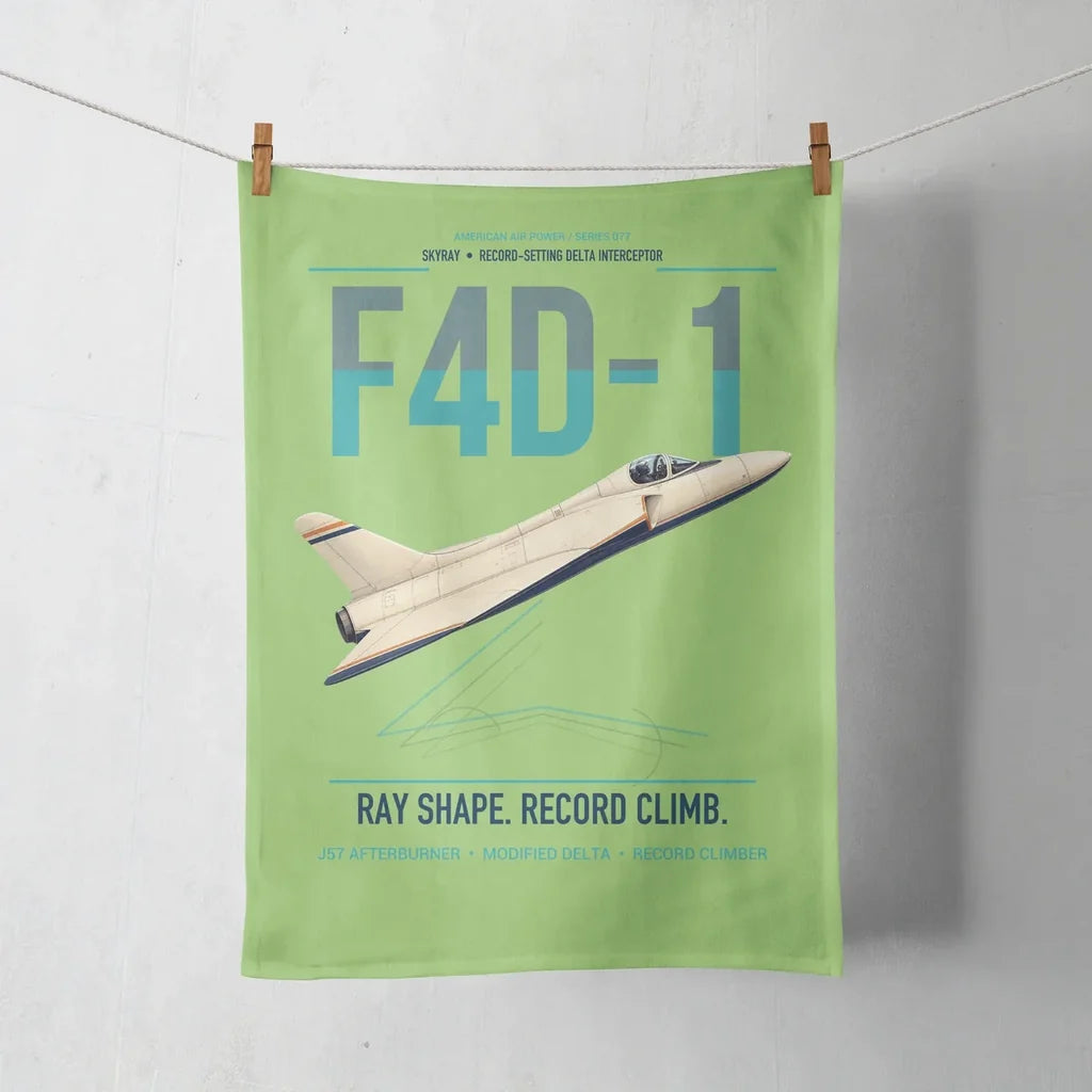 F4D-1 Skyray design on light green towel