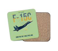 Thumbnail for F-15C Eagle design on light green 1 piece coaster