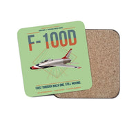 Thumbnail for F-100D Super Sabre design on light green 1 piece coaster