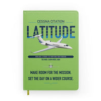 Thumbnail for Cessna Citation Latitude design on light green notebook