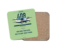 Thumbnail for Cessna 408 SkyCourier design on light green 1 piece coaster
