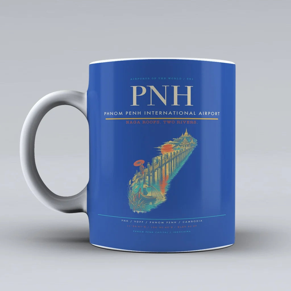 Penh International Airport PNH Mug design on blue phnom