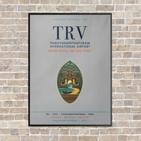 Thumbnail for Thiruvananthapuram International Airport TRV vertical canvas print - framed - light gray background