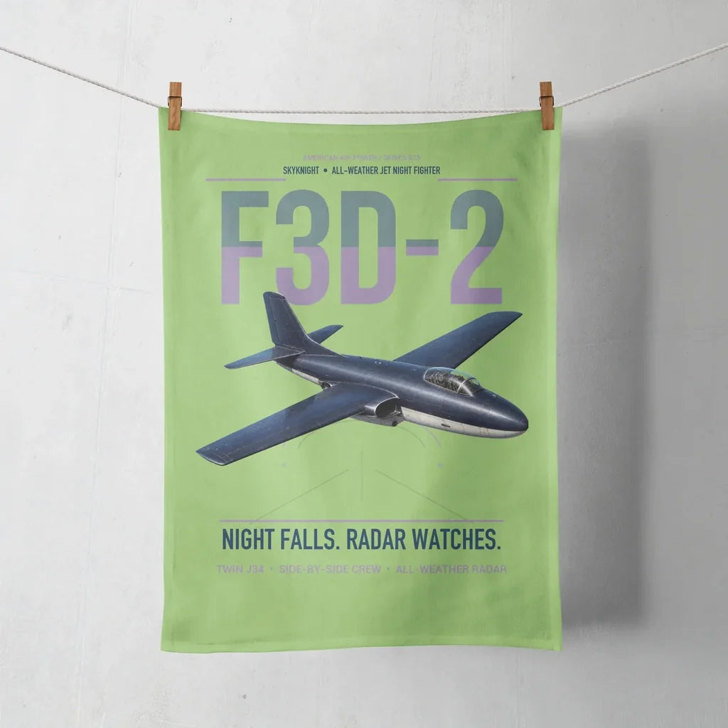 F3D-2 Skyknight design on light green towel