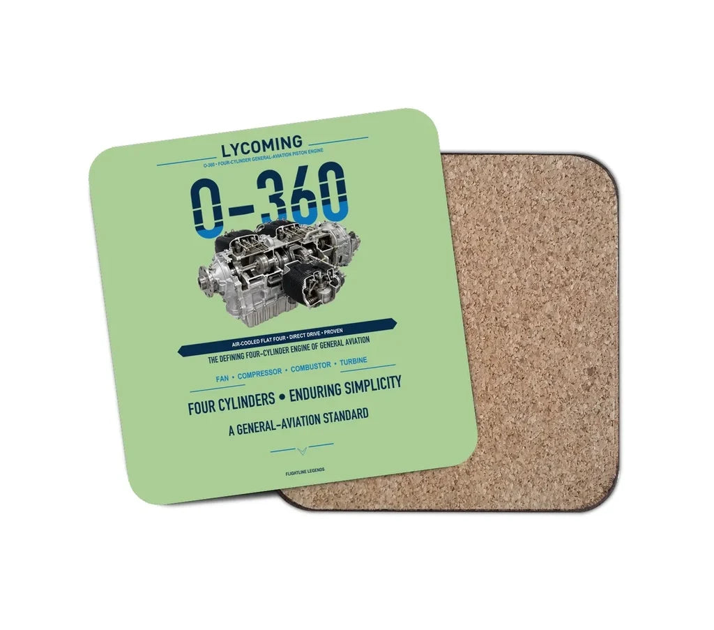 O-360 design on light green 1 piece coaster
