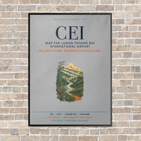 Thumbnail for Mae Fah Luang Chiang Rai International Airport CEI vertical canvas print - framed - light gray background