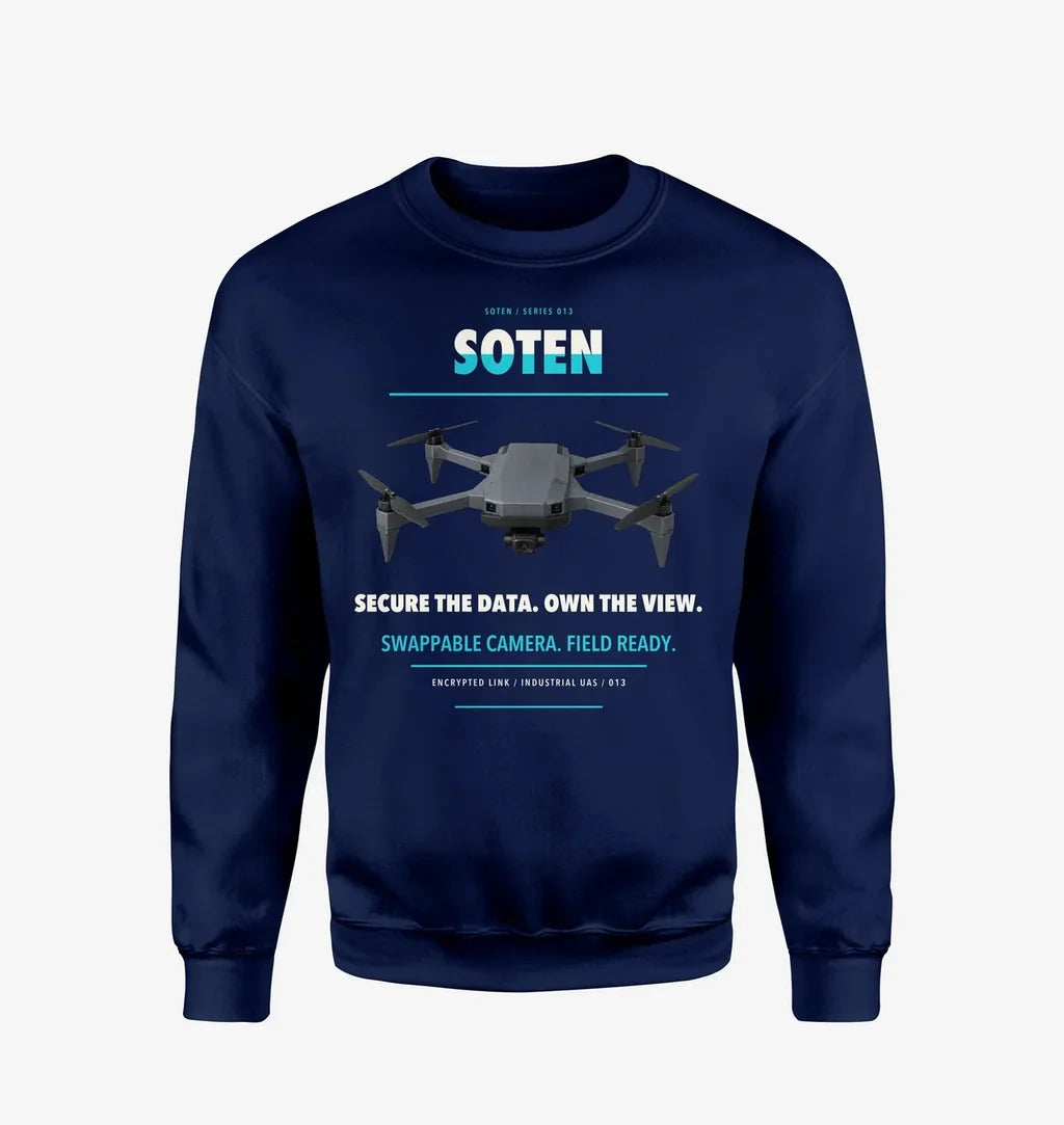 ACSL SOTEN design on navy blue sweatshirt