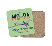 Thumbnail for MQ-9A Reaper design on light green 1 piece coaster