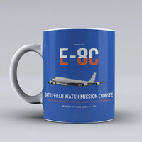 Thumbnail for E-8C Joint STARS design on blue ceramic mug, double-side print