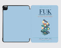 Thumbnail for Fukuoka Airport (FUK) design on light blue ipad tablet case