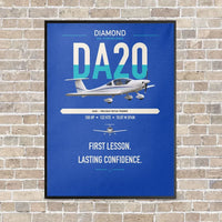 Thumbnail for Diamond DA20 vertical canvas print - framed - blue background