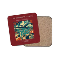 Thumbnail for The Caribbean Jet Run - Designed Coasters design on dark red 1-piece