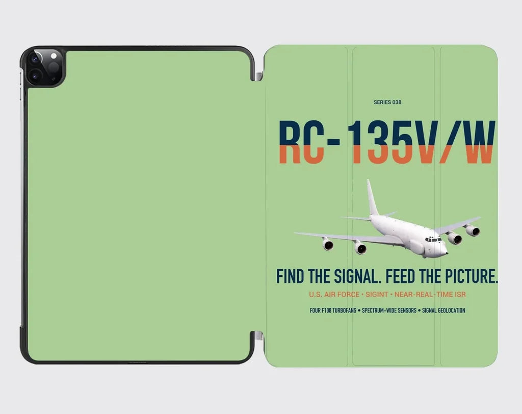 RC-135V W Rivet Joint design on light green ipad tablet case