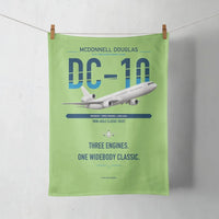 Thumbnail for McDonnell Douglas DC-10 design on light green towel