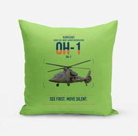 Thumbnail for Kawasaki OH-1 design on light green pillow