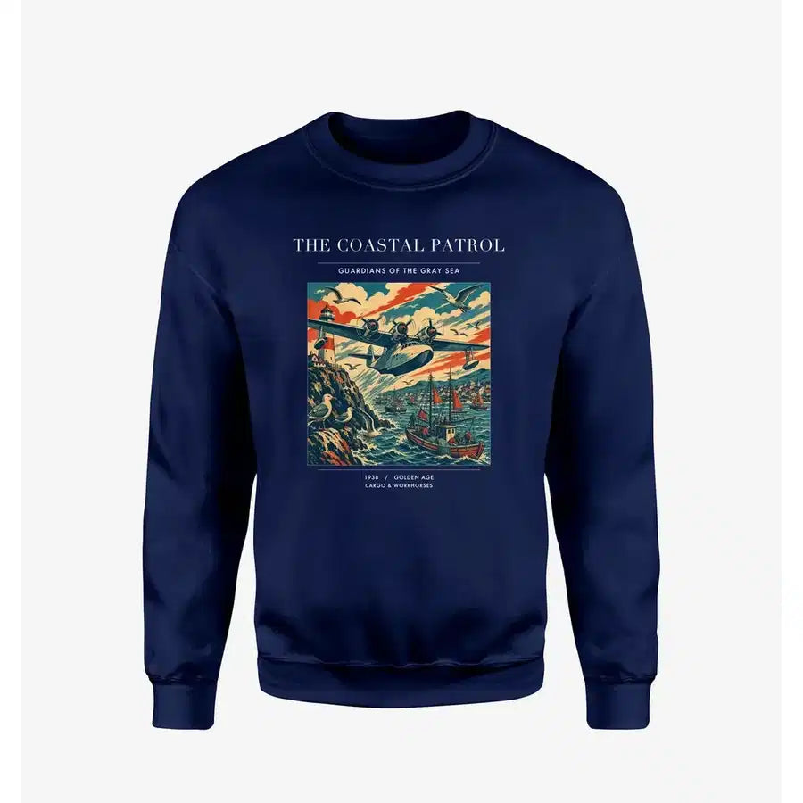 VINTAGE G4035 - The Coastal Patrol - Designed Sweatshirts design on navyblue