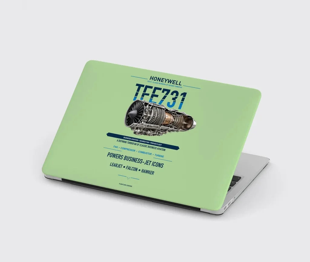 TFE731 design on light green MacBook case