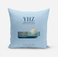 Thumbnail for Halifax Stanfield International Airport (YHZ) design on light blue pillow