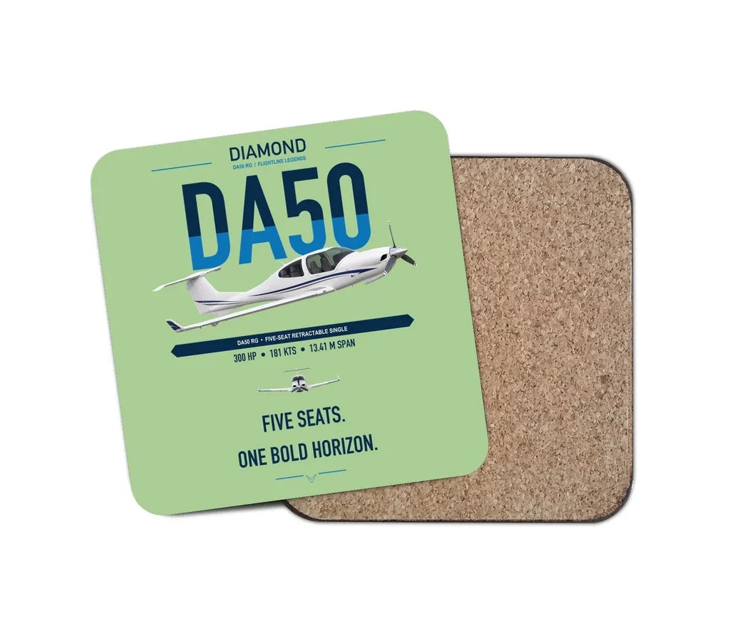 Diamond DA50 RG design on light green 1 piece coaster