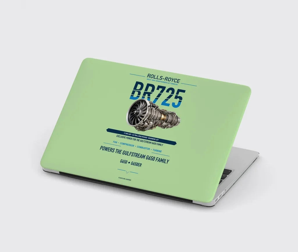 BR725 design on light green MacBook case