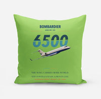Thumbnail for Bombardier Global 6500 design on light green pillow