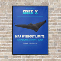 Thumbnail for AgEagle eBee X vertical canvas print - framed - blue background