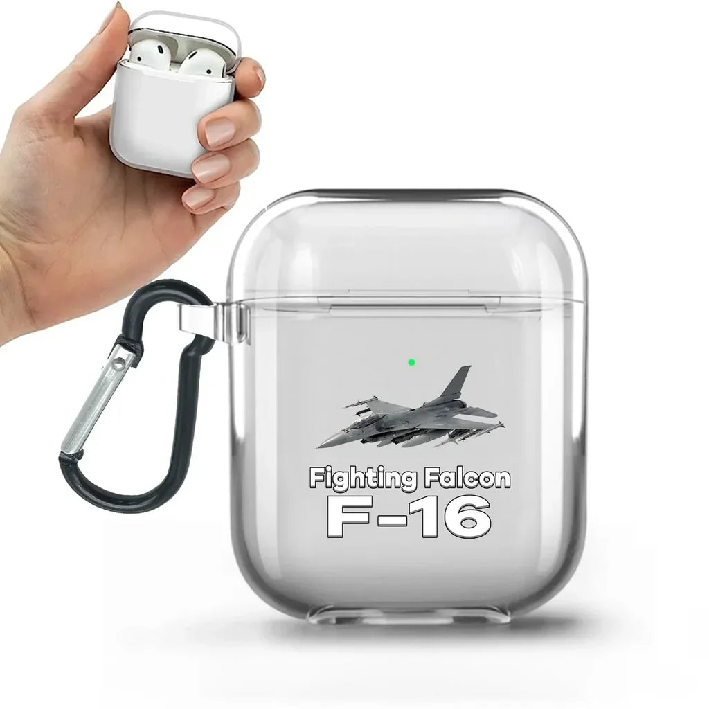 The Fighter Jet 16 AirPods transparent case - With Buckle