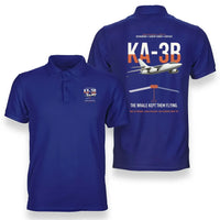 Thumbnail for KA-3B Skywarrior design on blue double-side polo t-shirt, double-side print