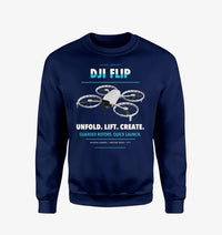 Thumbnail for DJI Flip design on navy blue sweatshirt