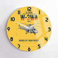 Thumbnail for PZL-Świdnik W-3WA Sokół design on yellow no frame wall clock