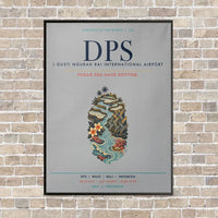 Thumbnail for I Gusti Ngurah Rai International Airport Bali DPS vertical canvas print - framed - light gray background