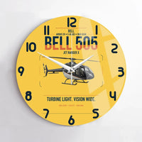 Thumbnail for Bell 505 Jet Ranger X design on yellow no frame wall clock