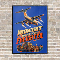 Thumbnail for Midnight Belongs To The Freighter vertical canvas print - framed - blue background
