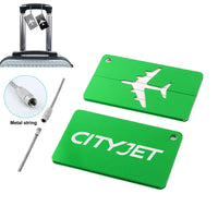 Thumbnail for City Jet Airlines Aluminum Luggage tag in green