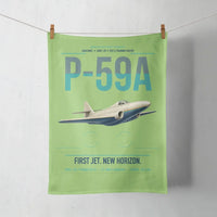 Thumbnail for P-59A Airacomet design on light green towel