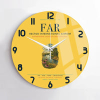 Thumbnail for Hector International Airport (FAR) design on yellow no frame wall clock