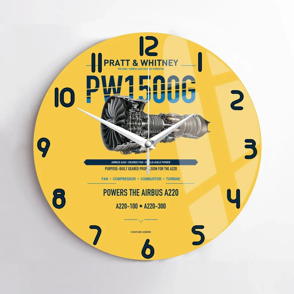 PW1500G design on yellow no frame wall clock