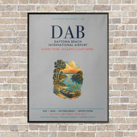 Thumbnail for Daytona Beach International Airport DAB vertical canvas print - framed - light gray background