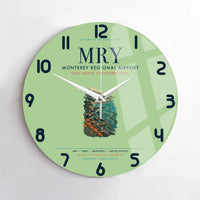 Thumbnail for Monterey Regional Airport (MRY) design on light green no frame wall clock