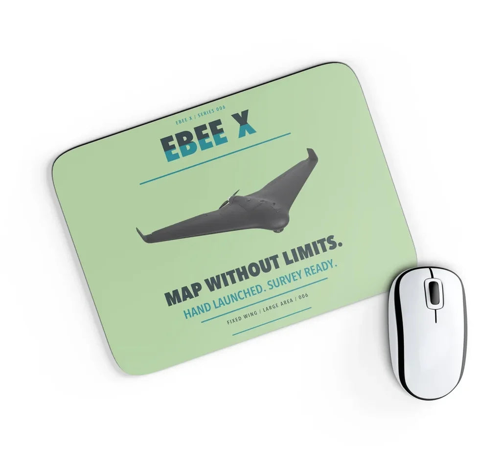 AgEagle eBee X design on light green rectangle mouse pad