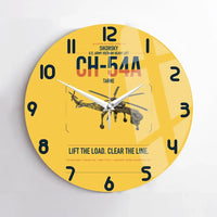 Thumbnail for Sikorsky CH-54A Tarhe design on yellow no frame wall clock